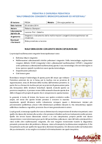 Sb. Pec04 - Malformazioni Congenite Broncopolmonari Ed Intestinali1